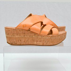 Born Platform Sandal Women's size 8.5 Orange Papaya